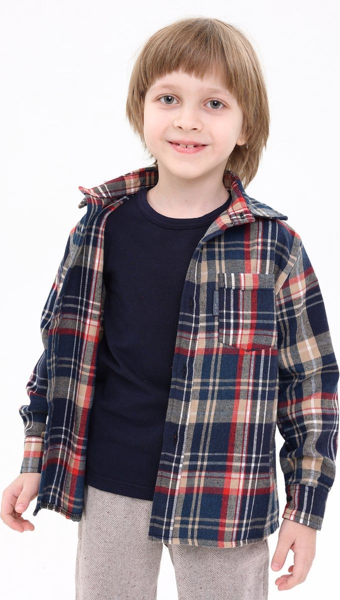 RobyKris Kids Overhemd - Lange mouw - Flanel - Maat 122-128
