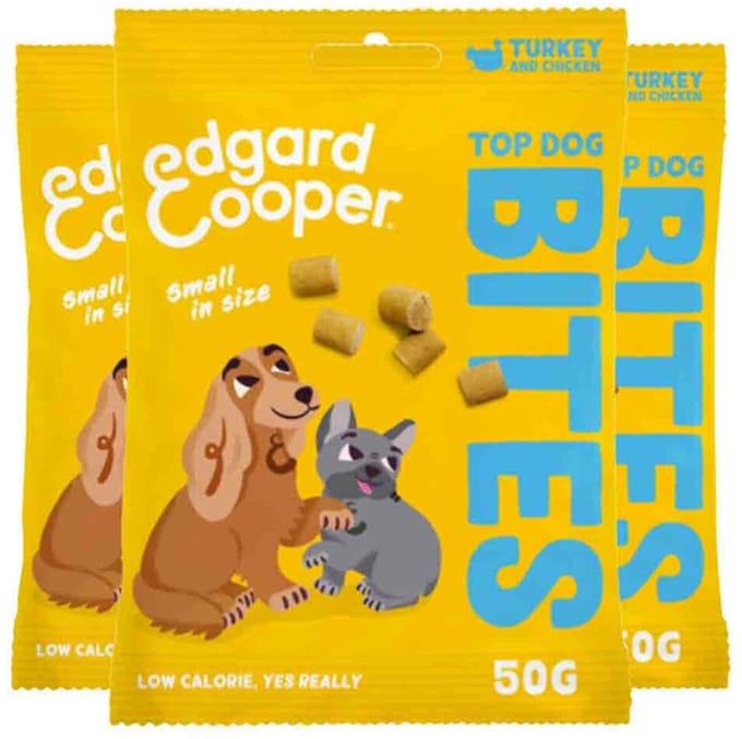 3x Edgard & Cooper Adult Bite S Kalkoen & Kip 50 gr