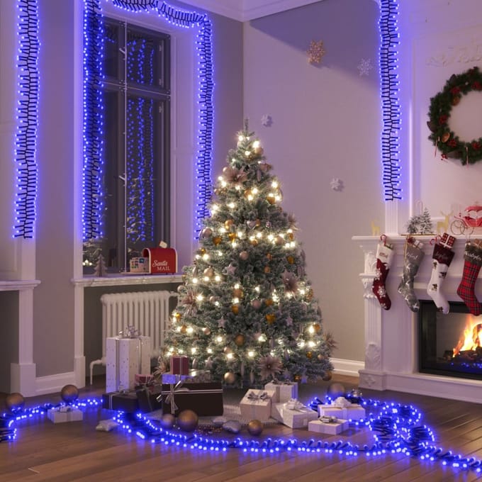 vidaXL Lichtslinger cluster met 2000 LED's blauw PVC