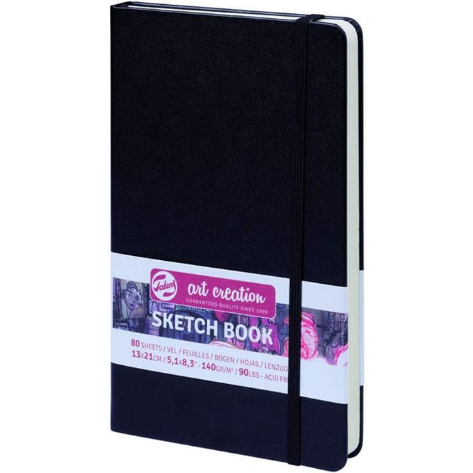 Carnet de croquis - TALENS - 13 x 21 cm - 80 feuilles - 140 g/m² - Couverture rigide blanc