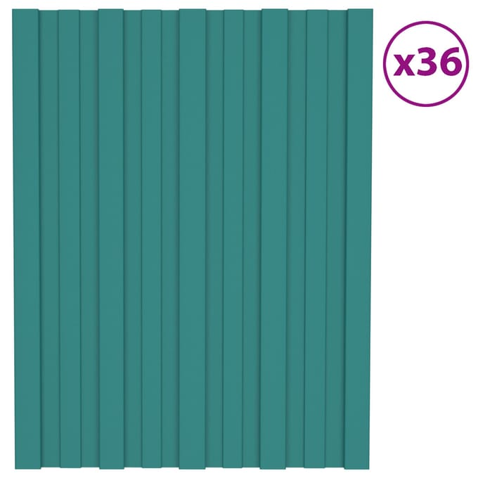 vidaXL - Dakpaneel - 36 - st - Groen - 60 - x - 45 - cm - Verzinkt - staal