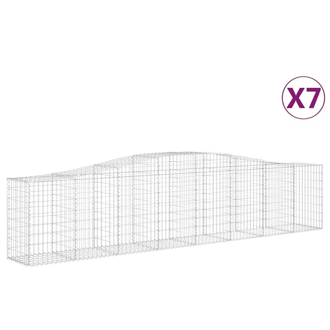 vidaXL - Schanskorven - 7 - st - gewelfd - 400x50x80/100 - cm - gegalvaniseerd - ijzer
