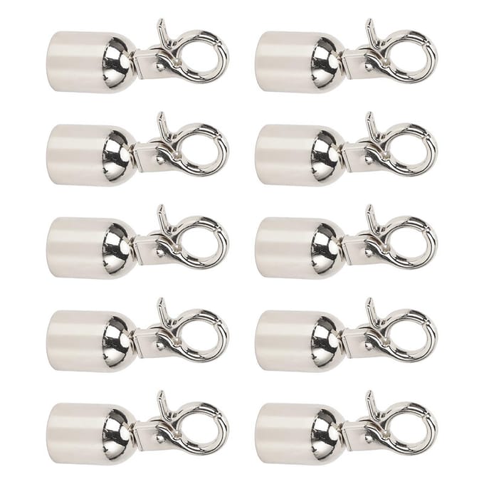 10 Sets Touw Einde Stopper 15.5mm Diameter Zinklegering Koord Einde Karabijnhaak met 15.8mm Lange Schroeven
