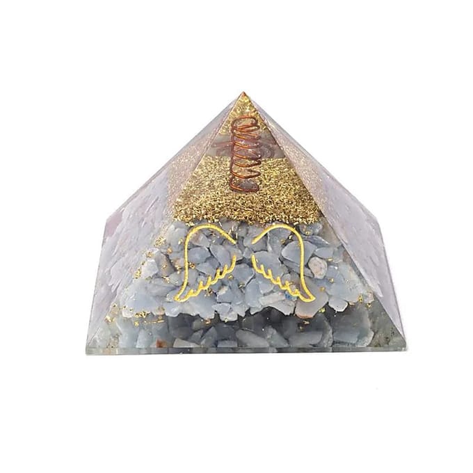 Orgoniet Piramide Angeliet Met Engelenvleugels - ±7,5cm - ±7.5cm