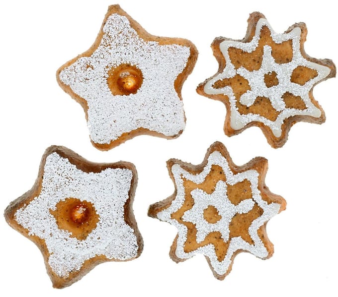 Kerstdecoratie koekjes stervormig, 24 stuks, feestelijke tafeldecorati
