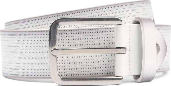 Suitable Riem Structuur Leer Wit - Maat 105 - Heren leren broekriem / broeksriem - Ceintuur - Riem casual