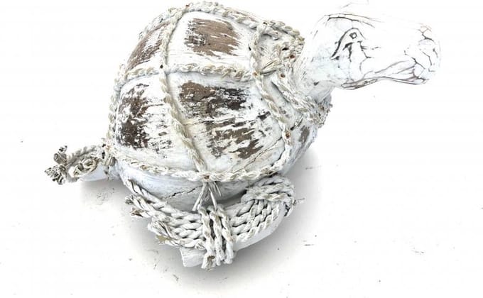 Decoratieve Turtle - Schildpad - Kokosnoot, Hout, Touw - 42 x 27 x 19 cm