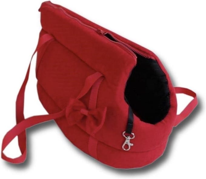 Honden draagtas - kleine honden - 36x19x23 cm - rood