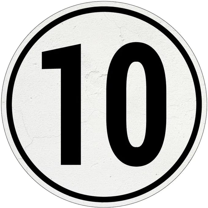 Tempo 10 bord | Sign Again materiaal | 10 cm