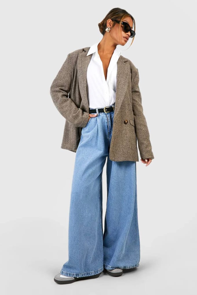 Dames Boohoo Basics Oversized Cotton Poplin Shirt | Wit | Maat: 36