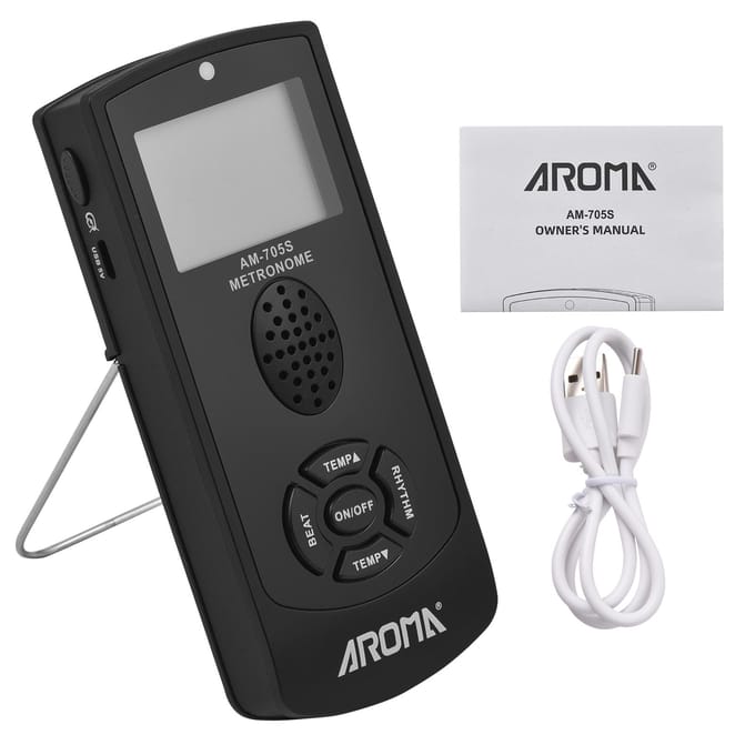 AROMA elektronische digitale metronoom met 2,2-inch LCD Universele elektronische metronoom met volume zwart