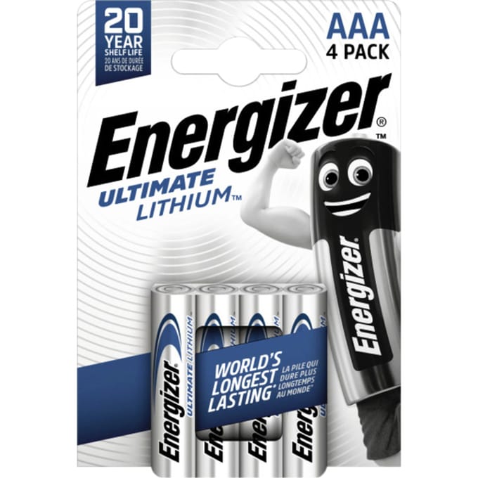 Energizer Ultimate FR03 AAA batterij (potlood) Lithium 1250 mAh 1.5 V 4 stuk(s)
