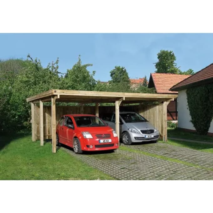 Weka Carport 618 Gr.1 Onbehandeld + Dak 512x576cm