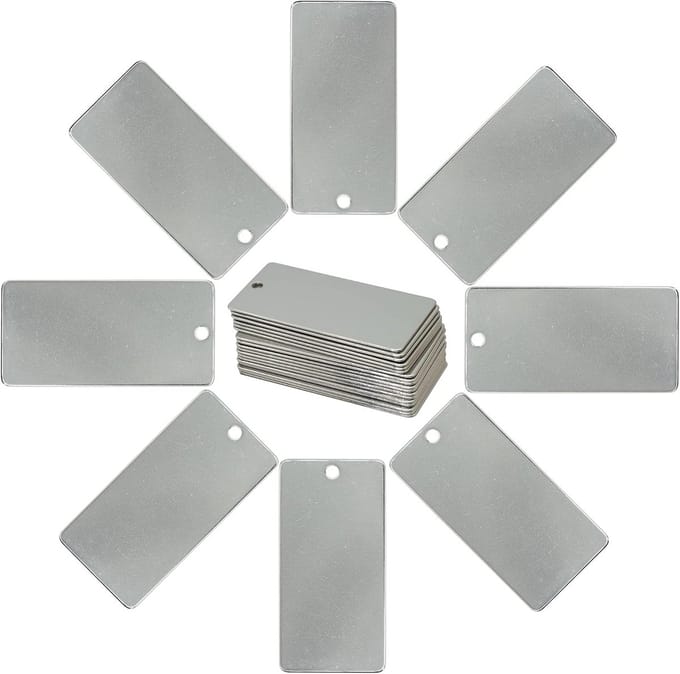RVS Graveerbare Rechthoekige Tags - 25 Stuks