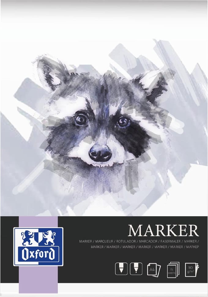 Tekenblok oxford marker a4 15 vel | 10 stuks