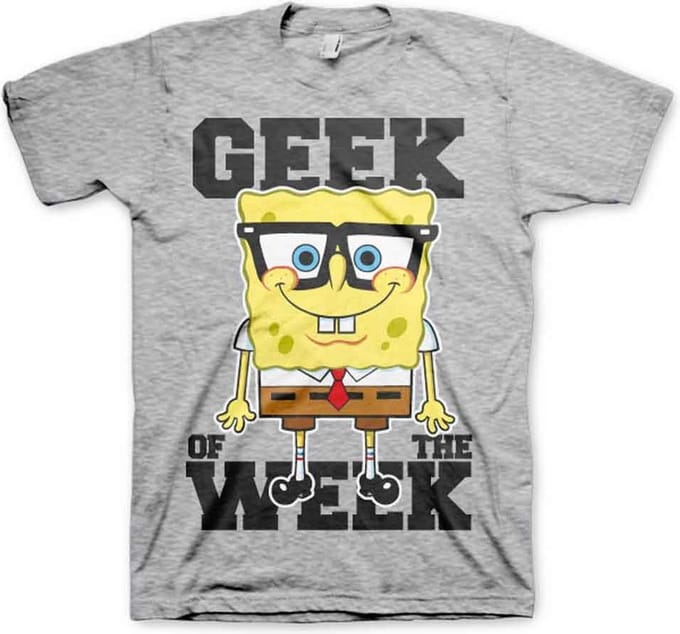 SpongeBob SquarePants Heren Tshirt -M- Geek Of The Week Grijs
