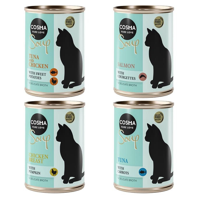 12x100g Soup Mix (4 Smaken) Cosma Kattenvoer