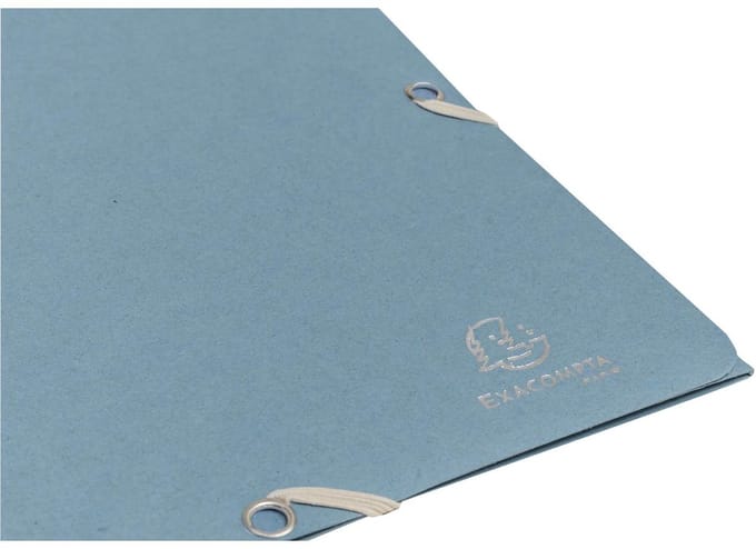 Exacompta 25x Elastomappen met 3 flappen gerecycled karton 400g/m2 AutentiK - Blauw grijs - 55232E