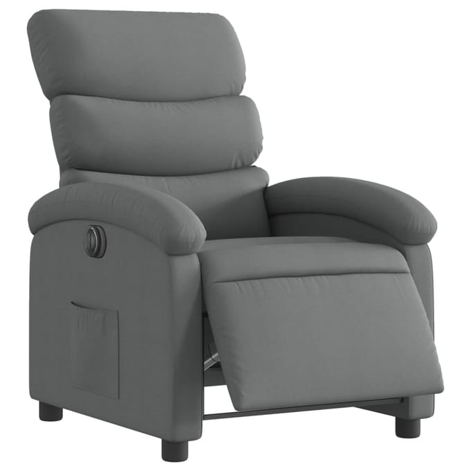 vidaXL - Fauteuil - elektrisch - verstelbaar - stof - donkergrijs