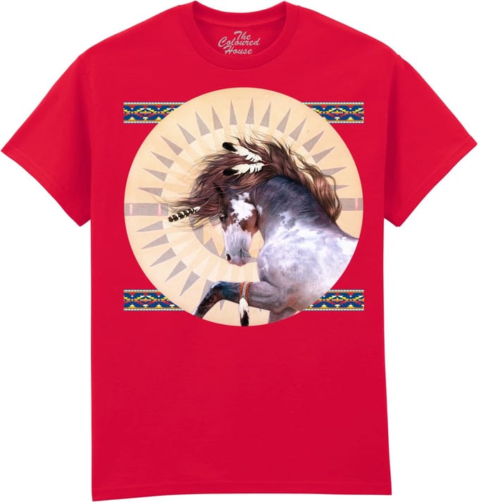 Paarden Native Sprit Circle The Coloured House T-shirt M