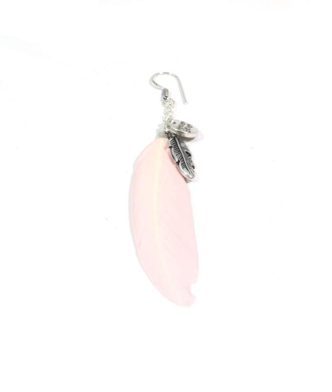 Heaven Eleven - oorbel - met veer soft pink