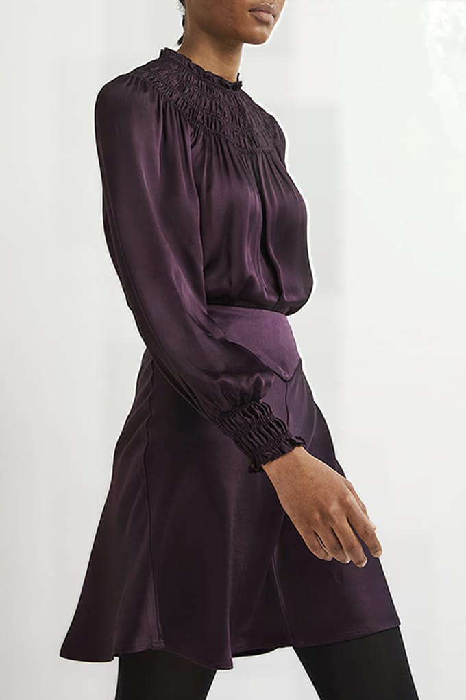 Boden Satin Bias-cut Mini Skirt Ber Maat: 22 | Mini Rokken Outlet | Dames | Paars