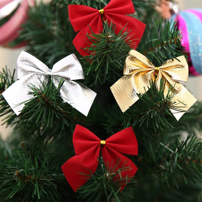36 Stuks/Set Kerst Strikken Mini Decoratieve Strikken Lint Strikken Decoratie gray