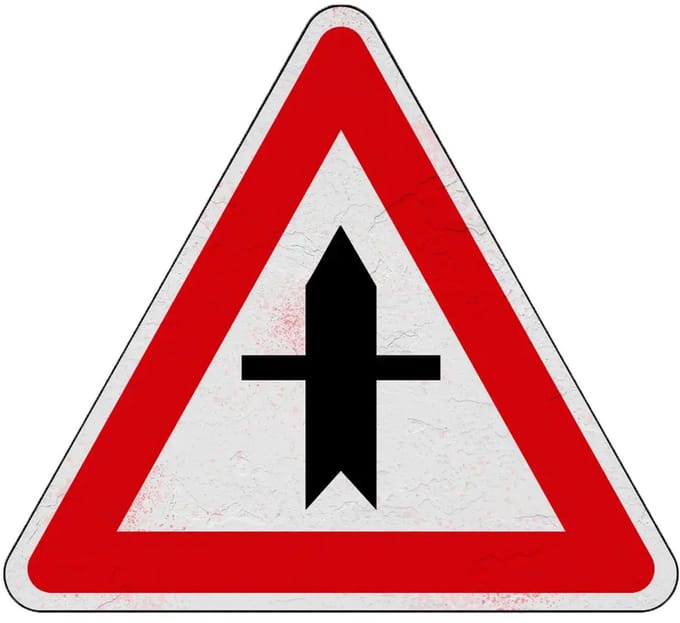Voorrangskruispunt bord - B3 | Sign Again materiaal | 20 cm