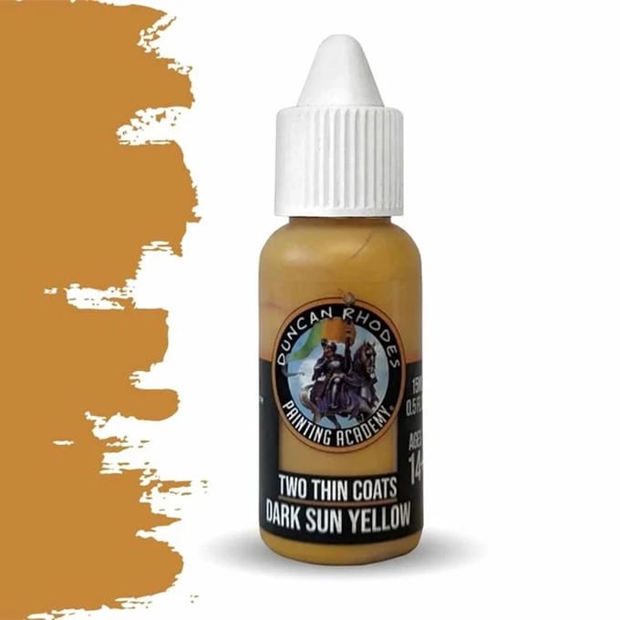 Two Thin Coats speelgoed verf Dark Sun Yellow karton educatief.