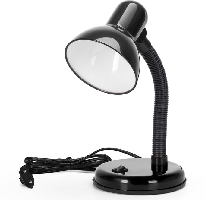 Aigostar 102KK - Bureaulamp - Tafellamp - H: 32 cm - E27 Fitting - Verstellbare Flexibele - Excl. lichtbron - Zwart