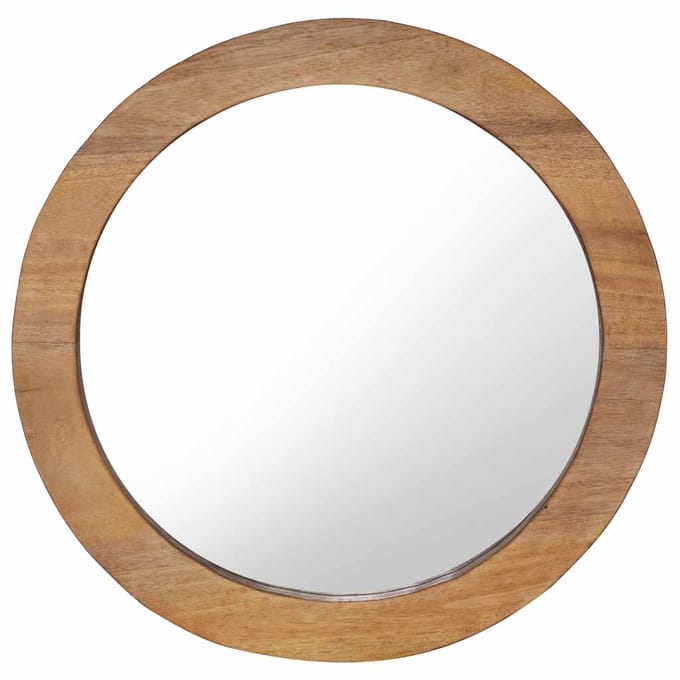 vidaXL - Wandspiegel - rond - 60 - cm - teakhout