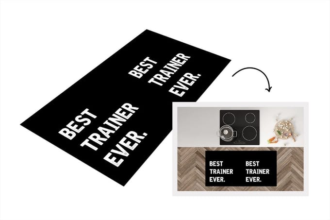 Keukenloper - Loper keuken - Quotes - Beste - Trainer - 120x60 cm - Keukenloper vinyl