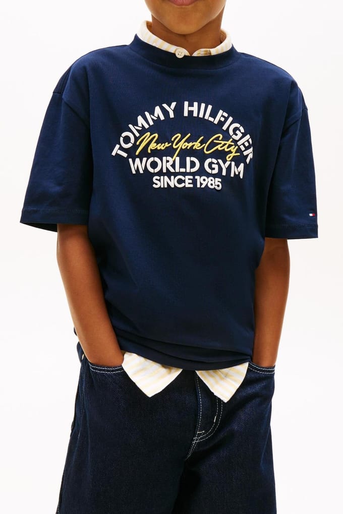 Tommy Hilfiger Boys Nyc Tee Dark Night Navy Maat: 7 | T-Shirts Outlet | kids | Blauw