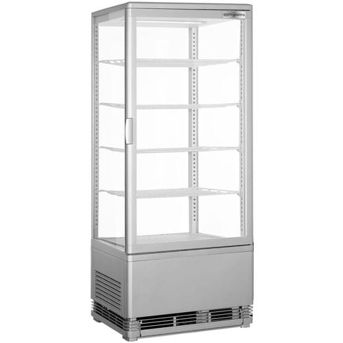 GGM Gastro Panorama-koelvitrine - Tafelmodel - 98 liter - 428mm - 1 glazen deur - met 5 schappen - NL zilver