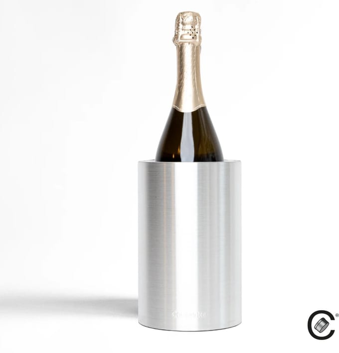 Coolenator Classic – Wijn- & Champagnekoeler – Freezer Bullet – Zonder ijs – Zilver
