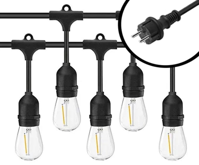 50m Arena Eco Prikkabel – Hangende lampen – Warm Wit 2700K