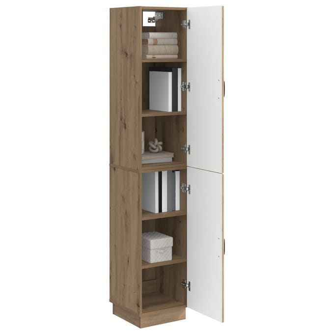 vidaXL - Kast - Set - 2 - st - Artisanaal - eiken - Bewerkt - hout