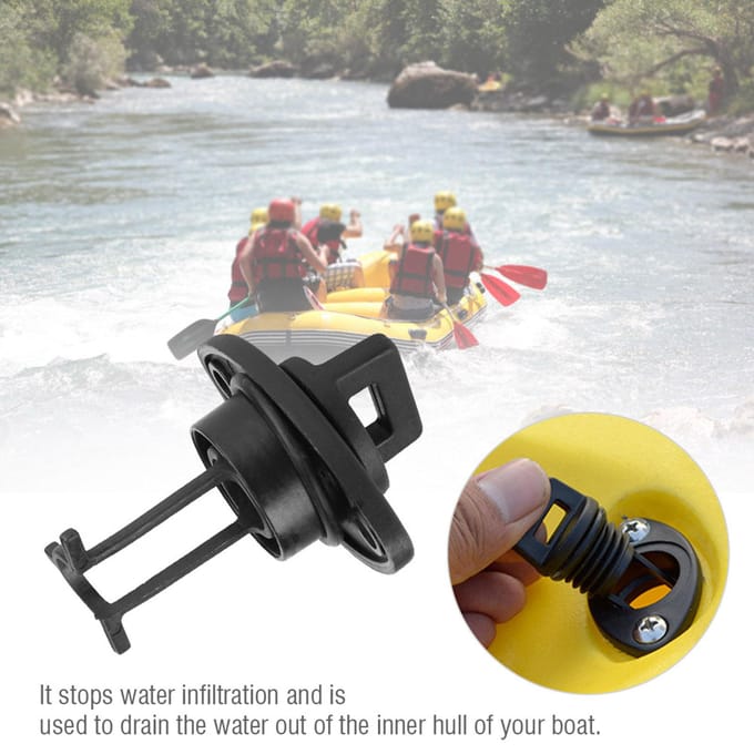 Kit de bouchon de vidange, bouchon de vidange, vis pour dériveur, kayak, canoë, bateau black