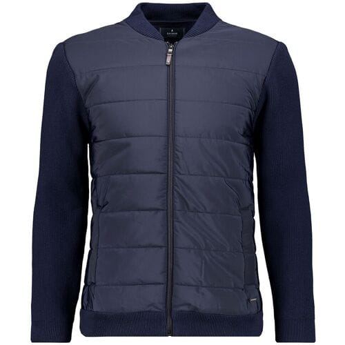 Ragman Vest Cardigan Jacket Nylon Front College Collar Marine / male