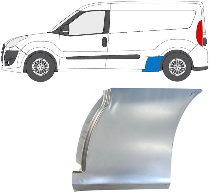 Reparatiepaneel achterspatbord voor Opel Combo D 2011-2018 / Links