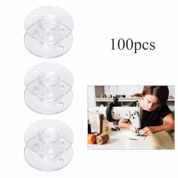 100 Stuks Spoel Hoge Kwaliteit Plastic Multifunctionele Naaimachine Accessoires white