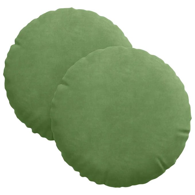 vidaXL - Zitkussens - 2 - st - Fluweel - Lichtgroen - Ø30 - x - 13 - cm