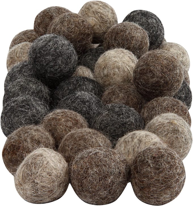 Creativ Company Wol Kralen 20 mm Naturel 64 stuks