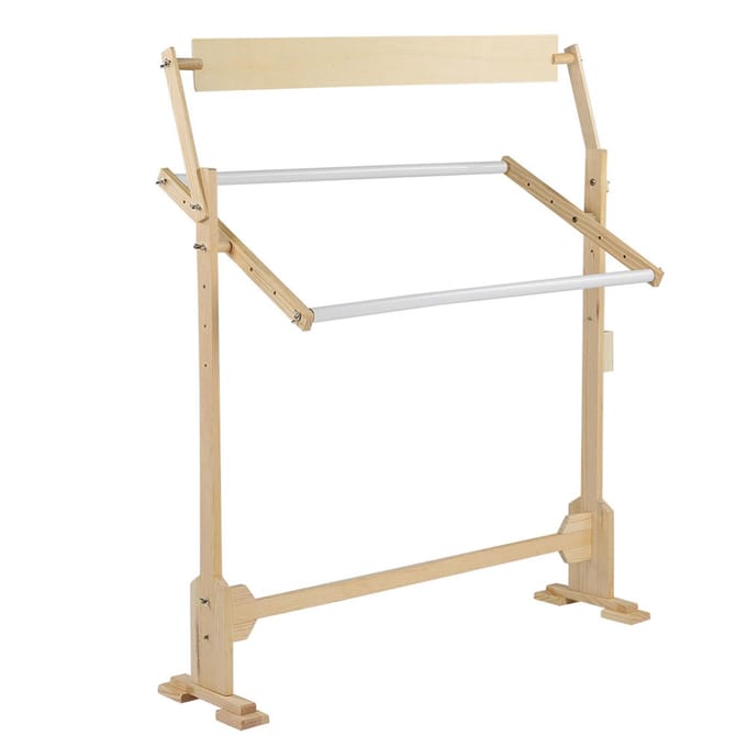 Support de Broderie Grande Taille Cadre en Bois Réglable Pour Point de Croix Broderie beige