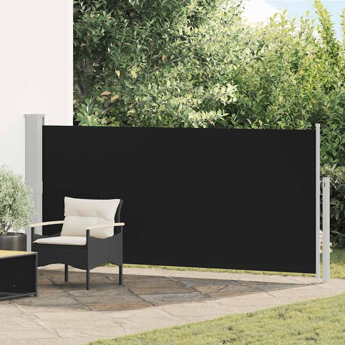 vidaXL - Windscherm - uittrekbaar - 140x314 - cm - zwart