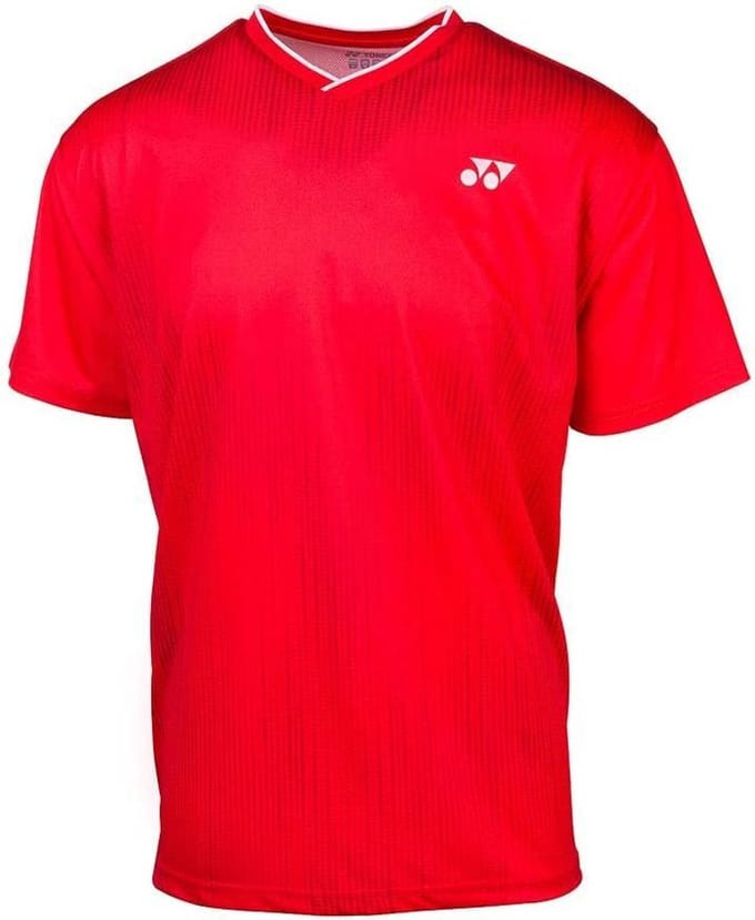 Yonex Sportshirt Crew Neck Heren Polyester Rood Maat S