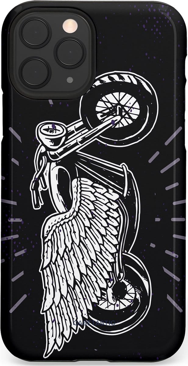 Casetastic hoesje geschikt voor Apple iPhone 11 Pro - Dubbellaagse bescherming - Retro highway - Fashion Case - Donkerblauw Zwart Grijs