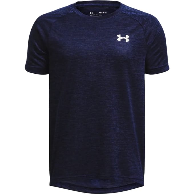 Under Armour UA Tech 2.0 SS-BLU Jongens Sportshirt - Midnight Navy - Wit