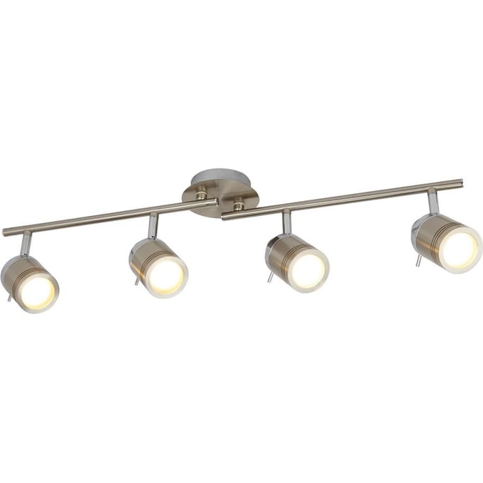 Searchlight Samson plafondspot, zilverkleurig, metaal, 4-lamps, IP44