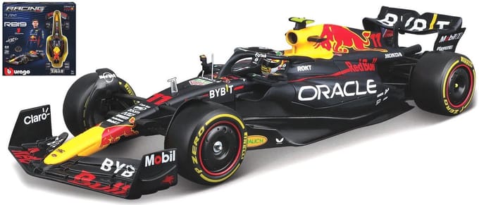Bburago Red Bull Rb19 - Modelauto - Schaal 1:24 - Donker Blauw/Rood/Geel